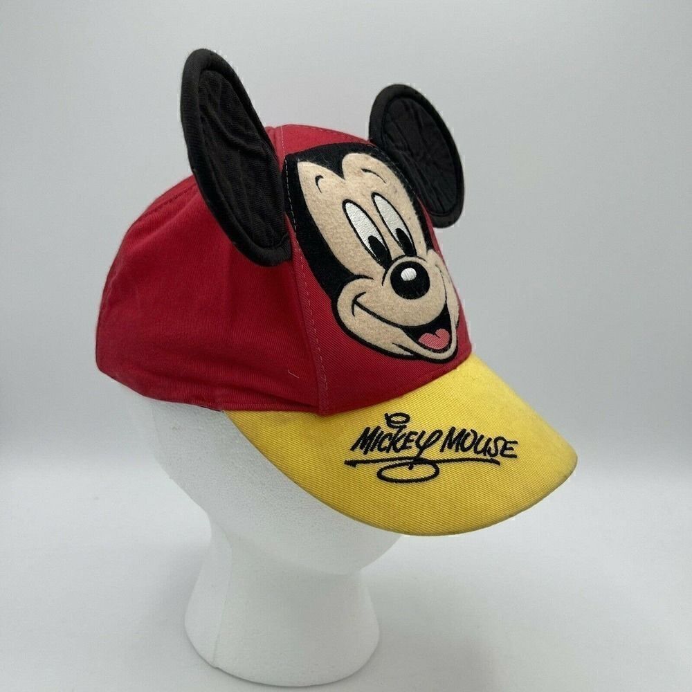 Disney Parks Mickey Mouse Red Hat With Ears Baseball Cap Toddler Embroidered - Picture 2 of 6